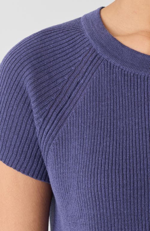 Eileen Fisher Rib Organic Linen & Organic Cotton Sweater In Bluette