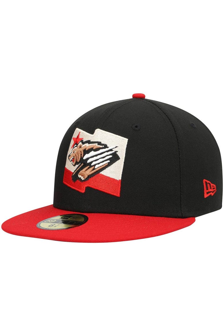 Men's New Era Black Fresno Grizzlies Alternate Authentic Collection 59FIFTY Fitted Hat, Main, color, Black