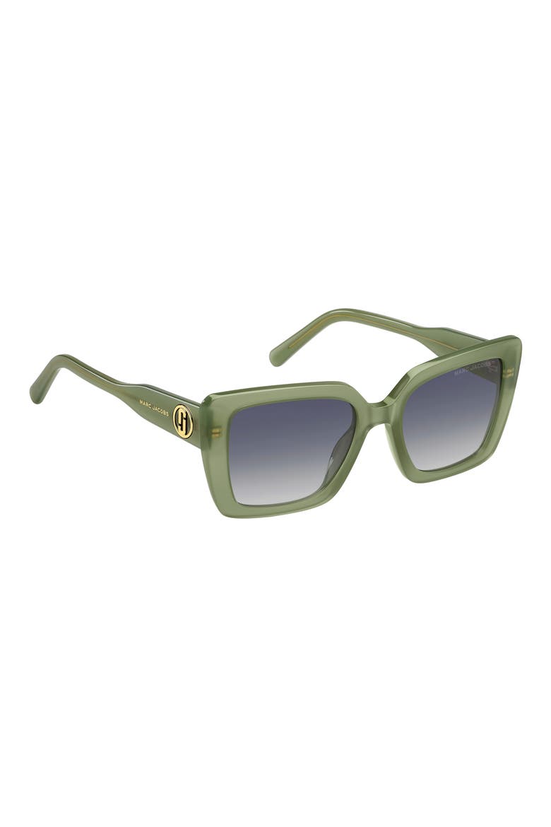52mm Gradient Square Sunglasses, Alternate, color, GREEN/ GREY SHADED BLUE