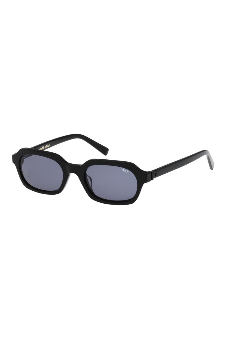 50mm Oval Sunglasses, Alternate, color, SHINY BLACK / SMOKE