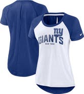 Nike Women's Nike White/Heather Scarlet New York Giants Back Slit Lightweight Fashion T-Shirt