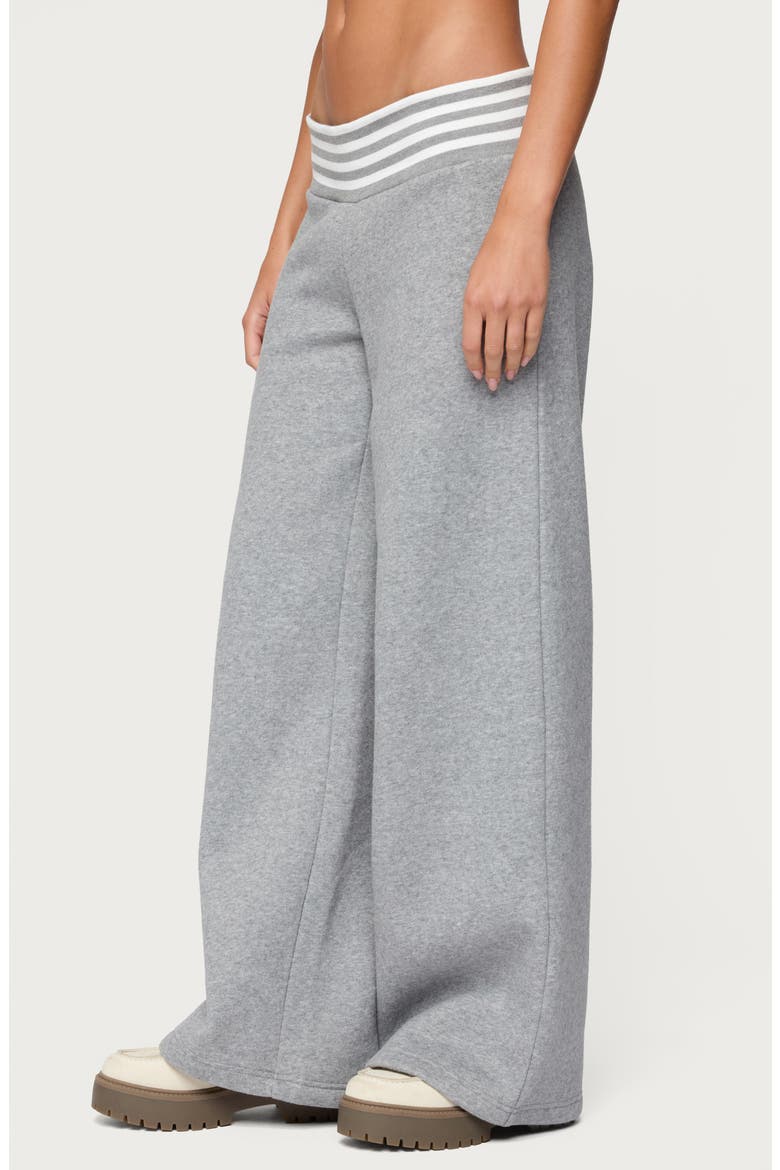 Eloura Stripe Waist Low Rise Sweatpants, Alternate, color, GRAY-MELANGE