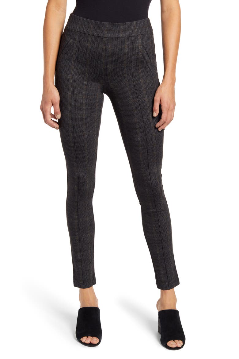 Plaid Ankle Leggings (Nordstrom Exclusive), Main, color, CHARCOAL BROWN