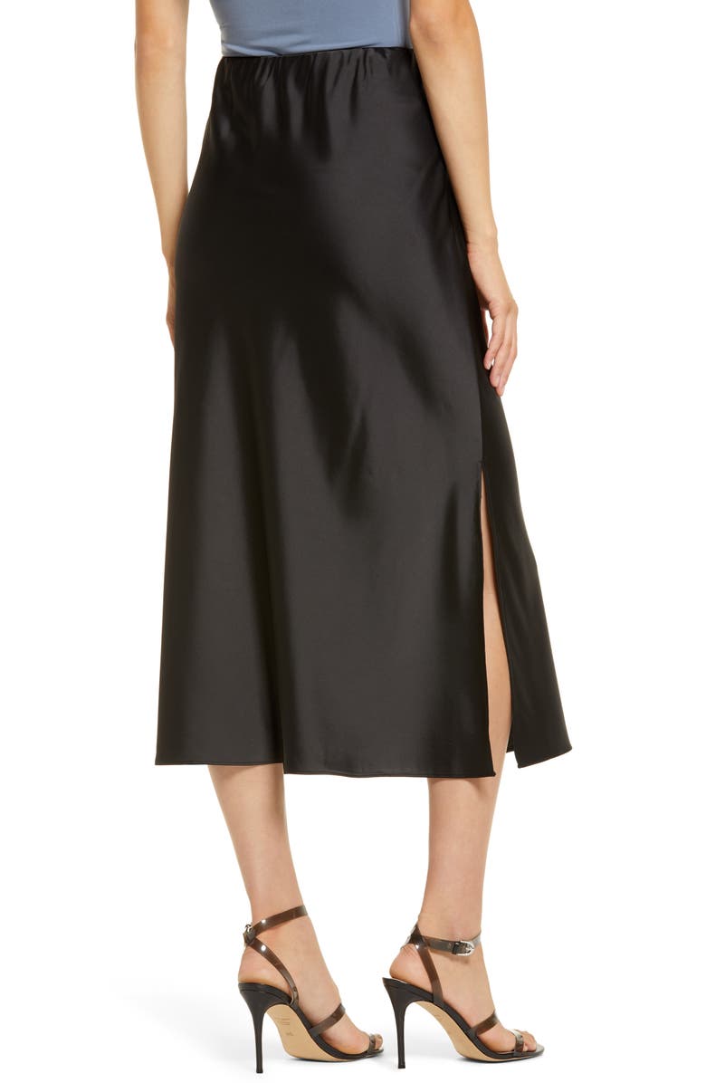 WAYF x BFF Chelsea Side Slit Midi Slip Skirt, Alternate, color,