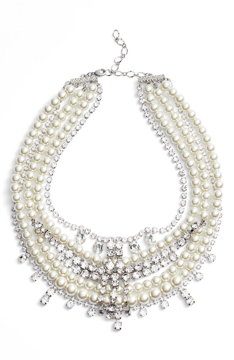 CRISTABELLE Crystal & Imitation Pearl Multistrand Necklace, Main, color, 