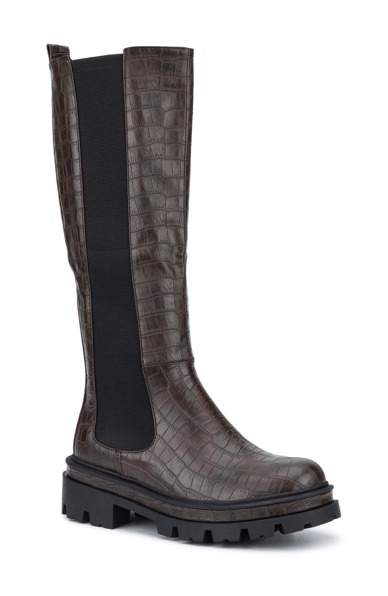 TORGEIS Madina Croc Embossed Lug Sole Boot