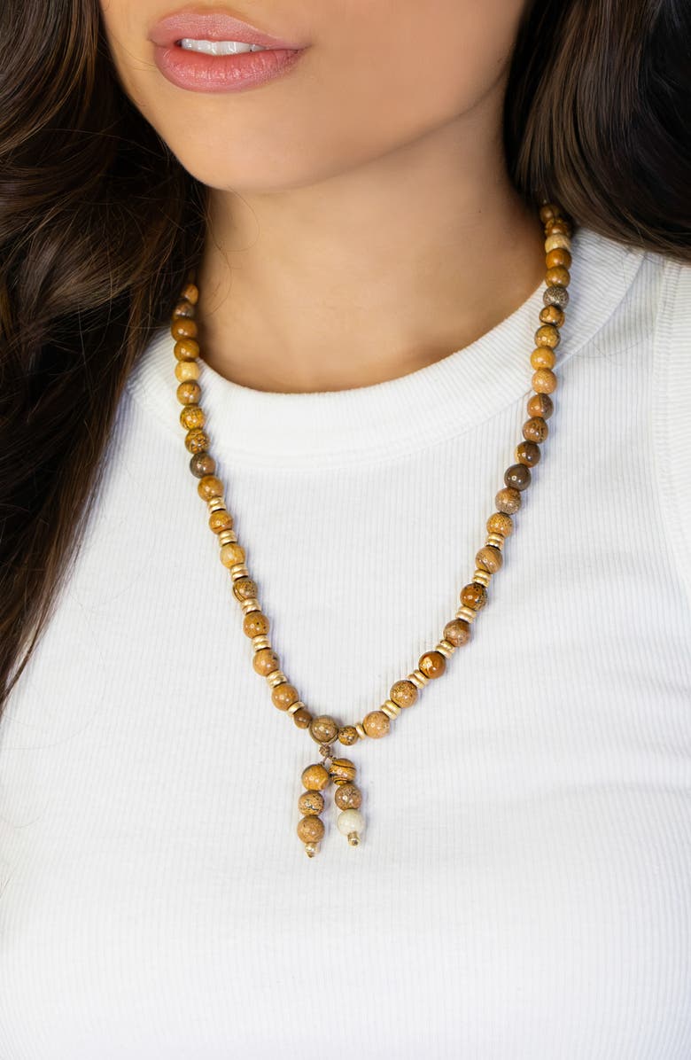 MARLYN SCHIFF Mala Convertible Necklace, Alternate, color, Picture Jasper