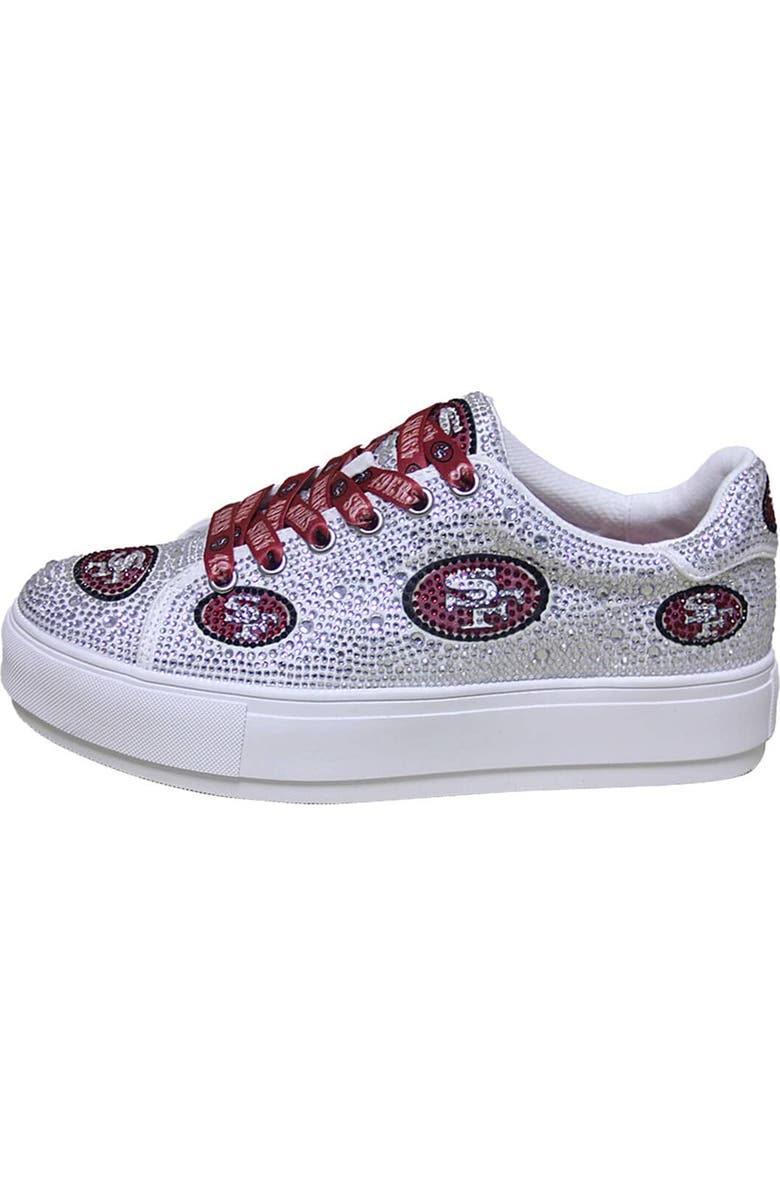 CUCE Women's Cuce White San Francisco 49ers Crystal Team Logo Sneakers, Alternate, color,