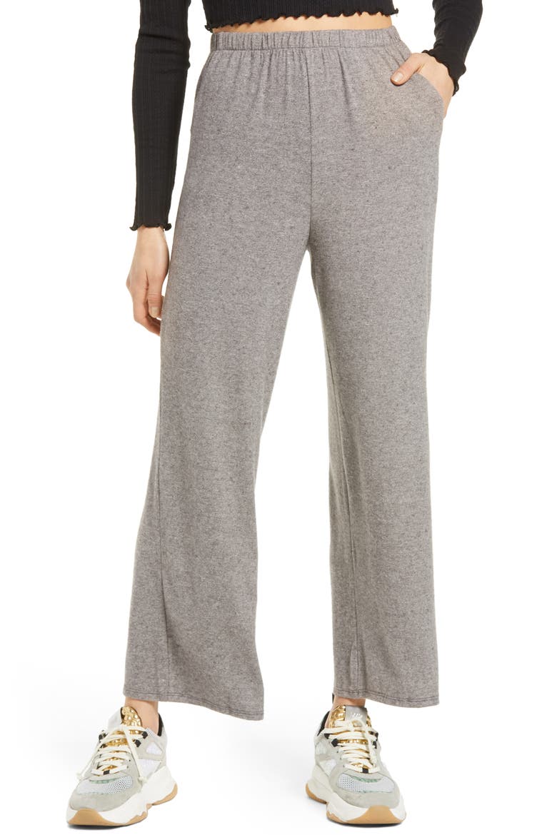 All In Favor Wide Leg Lounge Pants, Main, color, BLACK IVORY