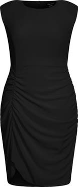 City Chic Side Ruched Sheath Dress