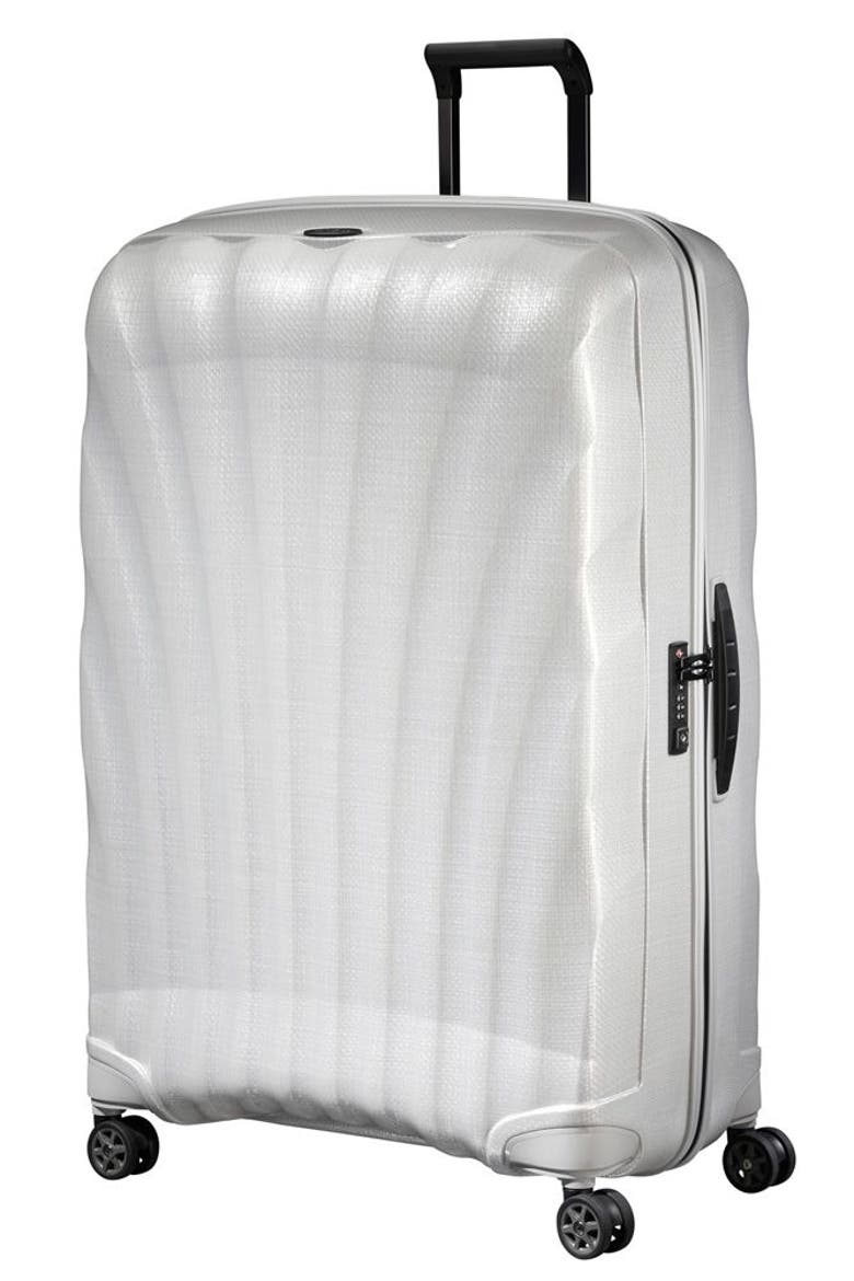 C-LITE Hardside 33" Extra Large Checked Spinner Luggage, Main, color, Off White