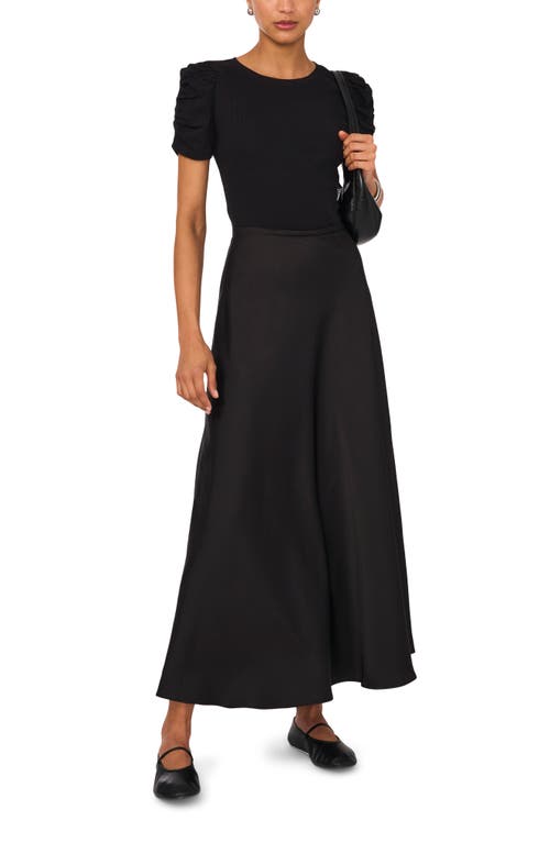 1.state Bias Cut Midi Skirt In Rich Black