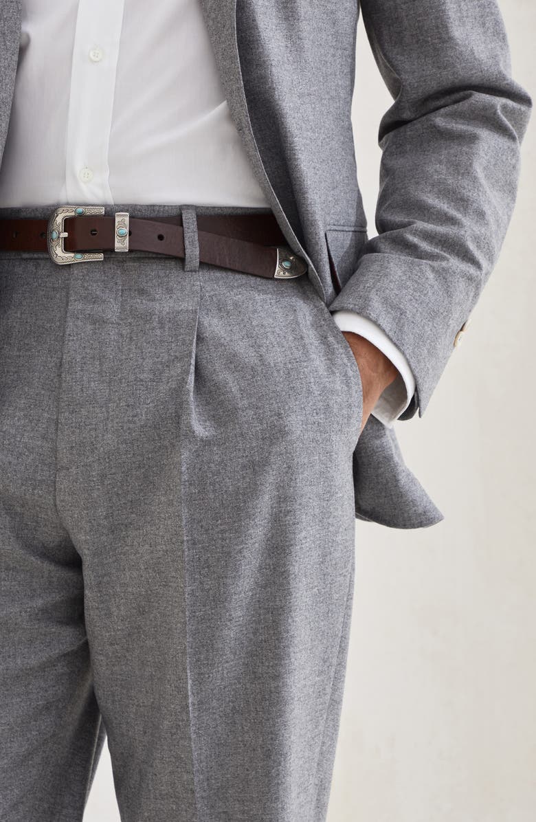 Brunello Cucinelli Flannel trousers, Alternate, color, Grey