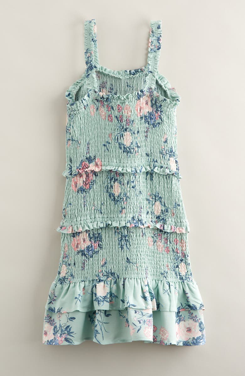 Nordstrom Kids' Smocked Ruffle Dress, Alternate, color, Green Cameo Bouquet
