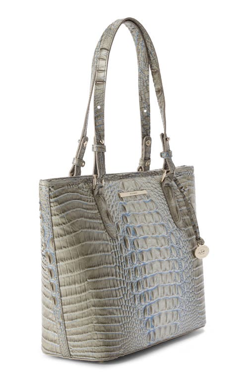 Brahmin Medium Asher Croc Embossed Leather Tote In Gray