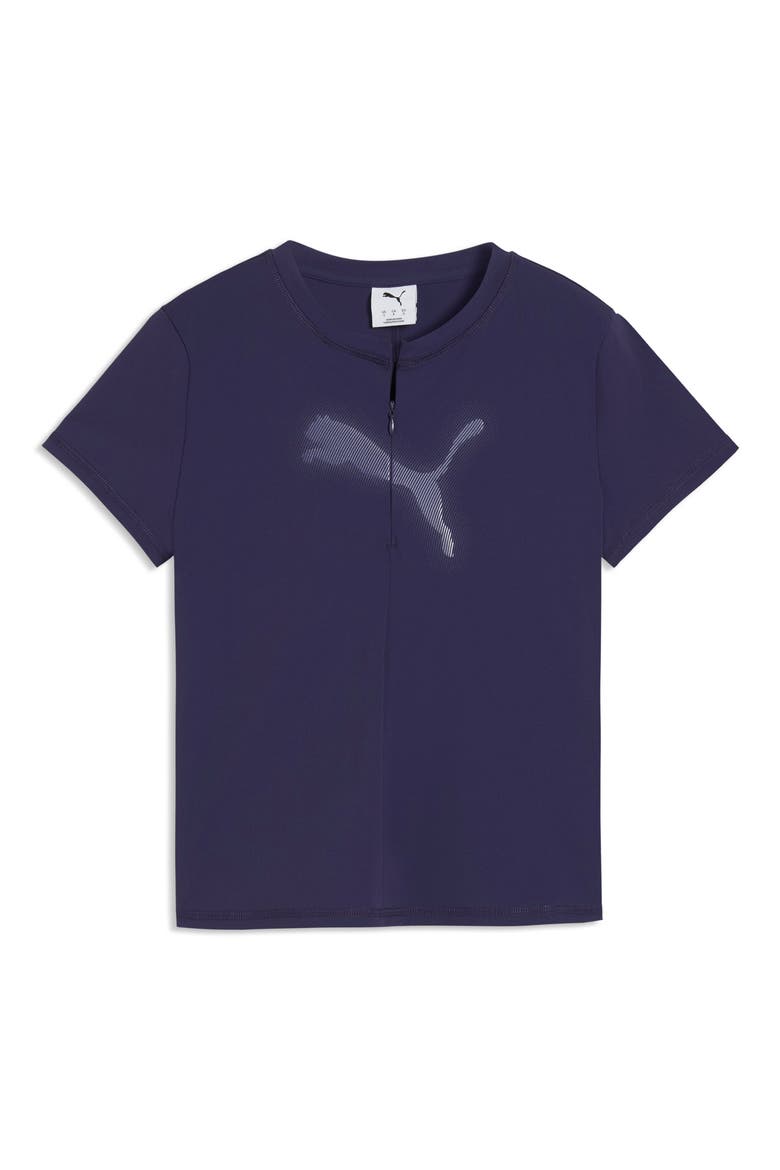 Dare to Slim Graphic Half Zip Top, Main, color, DEEP PLUM