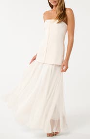 Ever New Mixed Media Strapless Dress