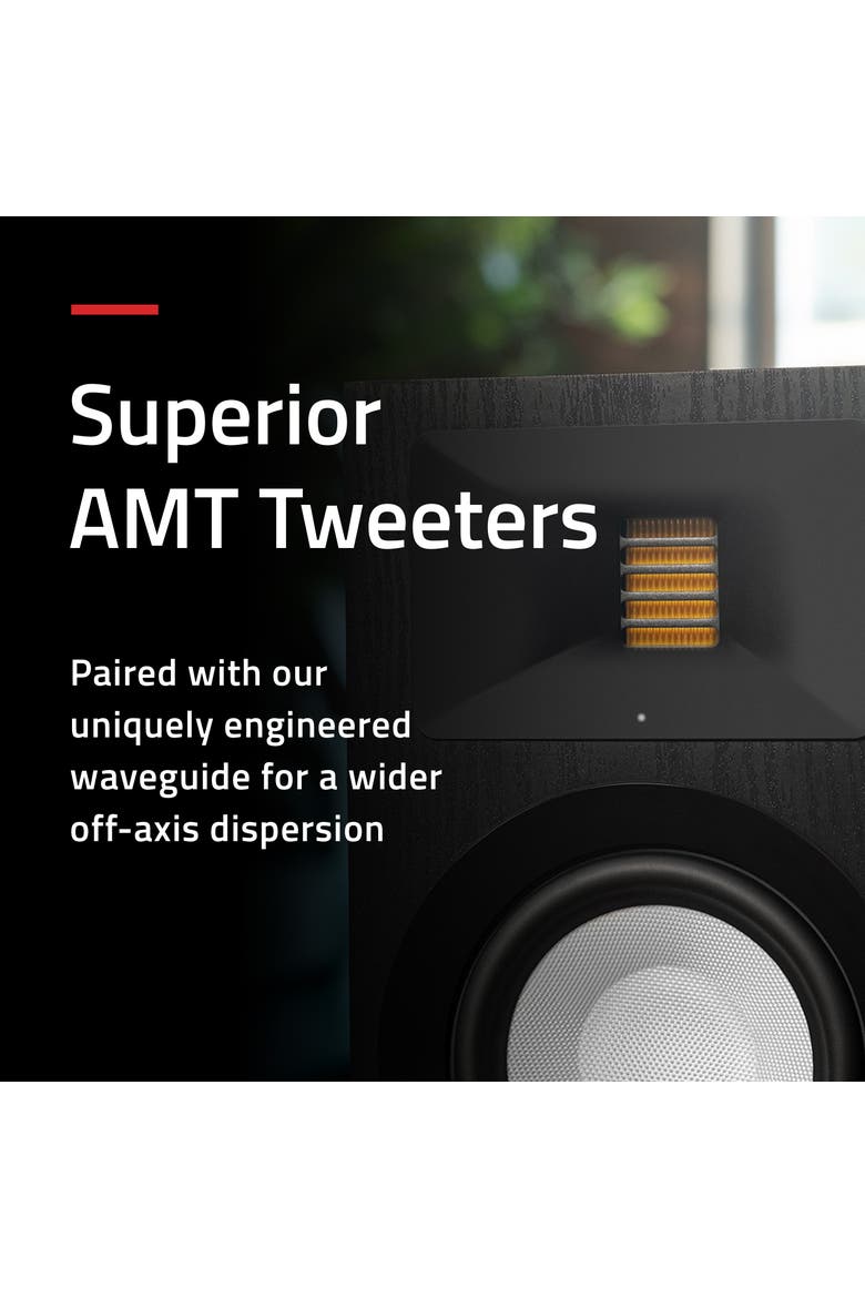 Ri71 Powered Bookshelf Speakers with AMT Tweeters, 5" Drivers, 120W Amp, Alternate, color, Walunt