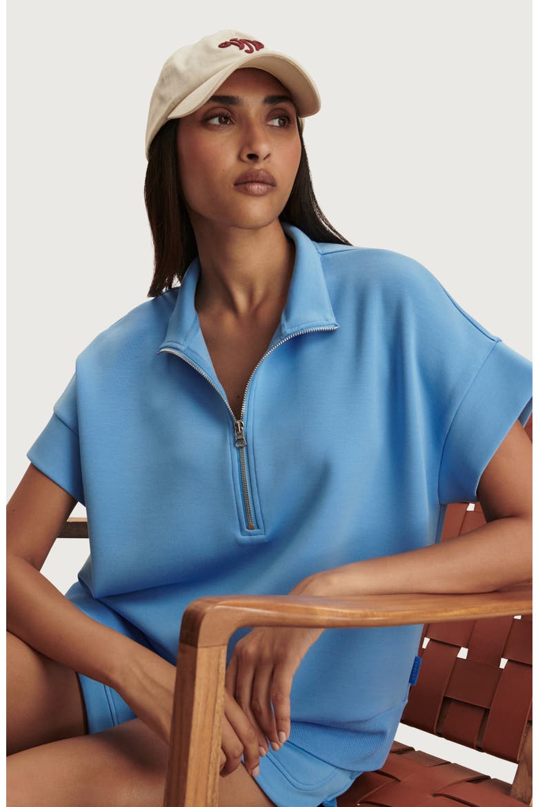 Ritchie Short Sleeve Half Zip, Alternate, color, AZURE BLUE