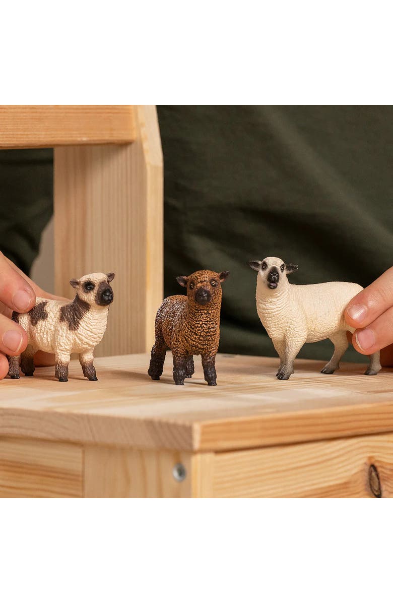 Schleich Farm World Sheep Friends, 3 Piece Animal Figure, Kids Ages 3+, Alternate, color, Multicolored