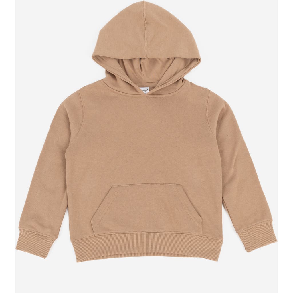 Leveret Kids Pullover Hoodie, Cotton Blend, Kangaroo Pocket, Solid Colors In Brown