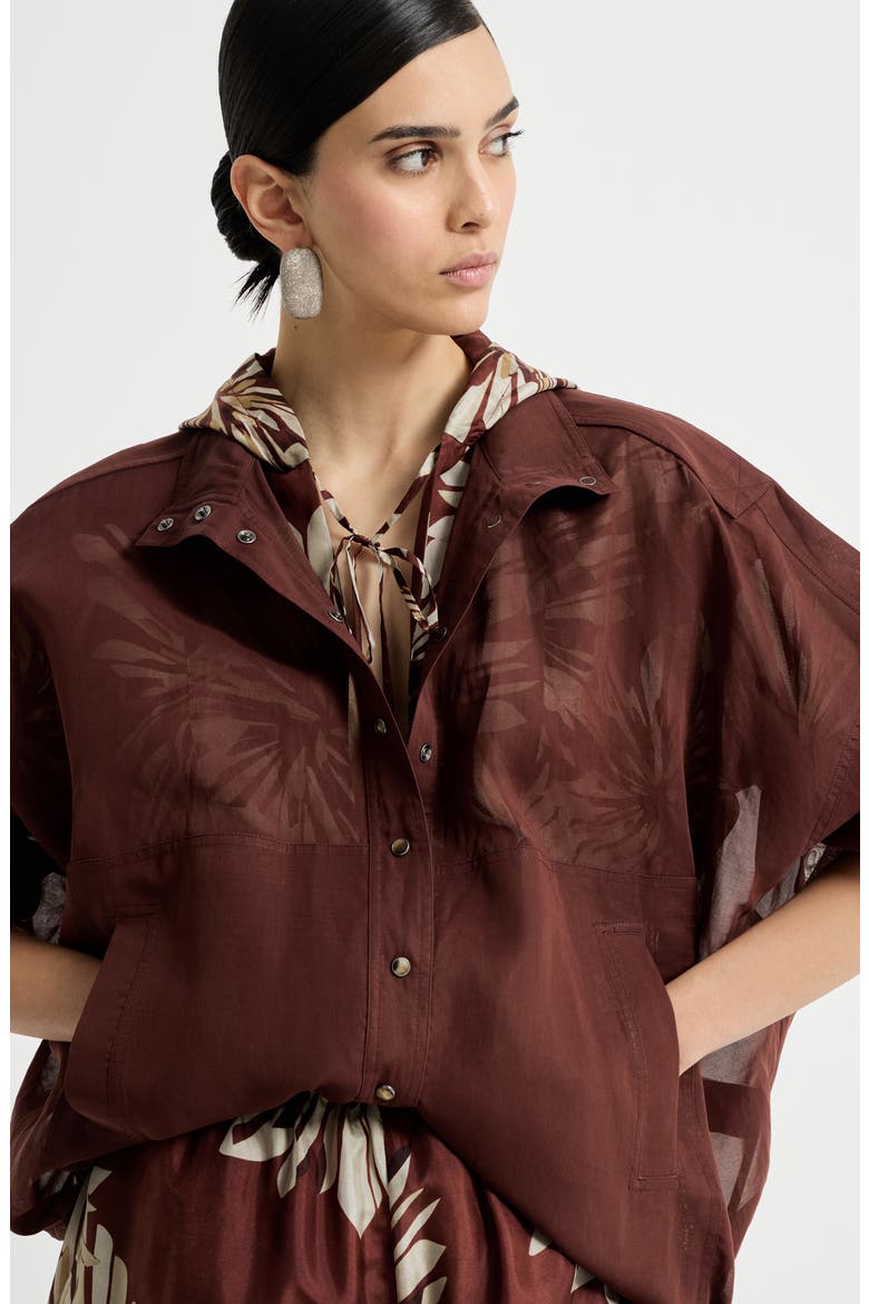 Cotton organza outerwear jacket, Alternate, color, Bordeaux
