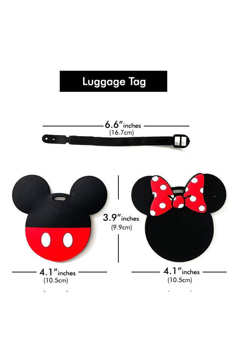 Cute Luggage Tags, Set of 4, Alternate, color, Black, red