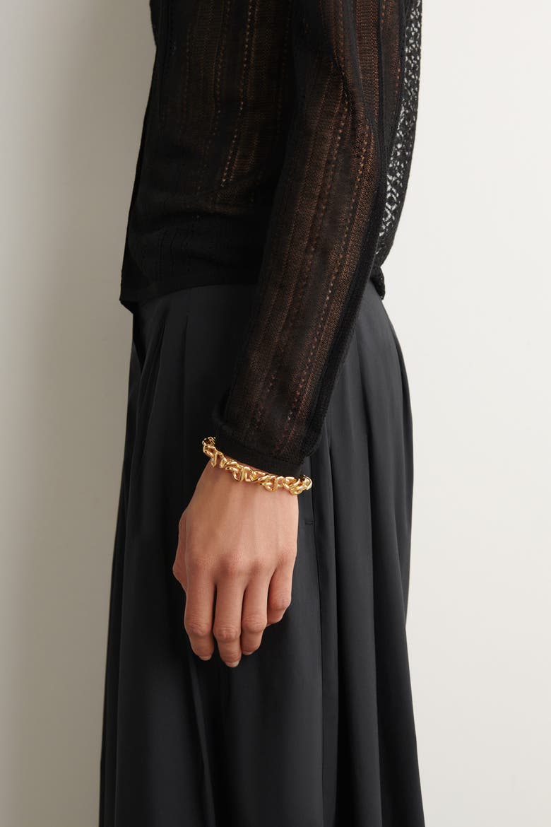 Knotted Chain Bracelet, Alternate, color, GOLD