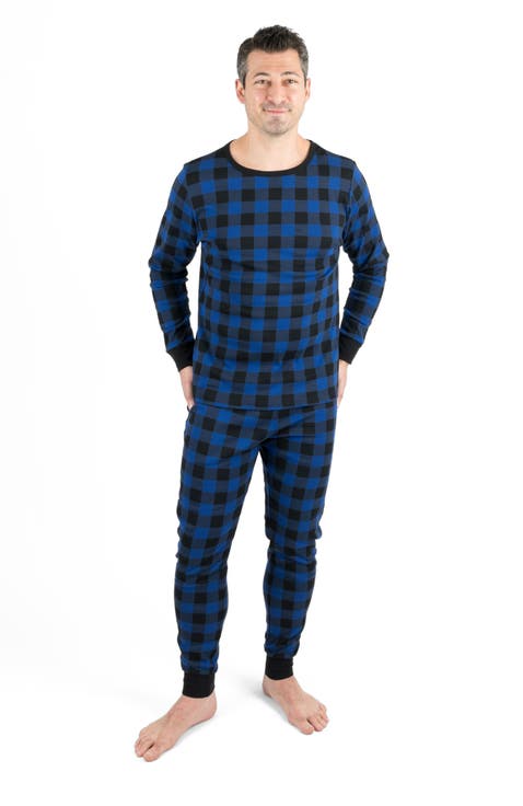 Men's Cotton Plaid Matching Family Holiday Pajamas