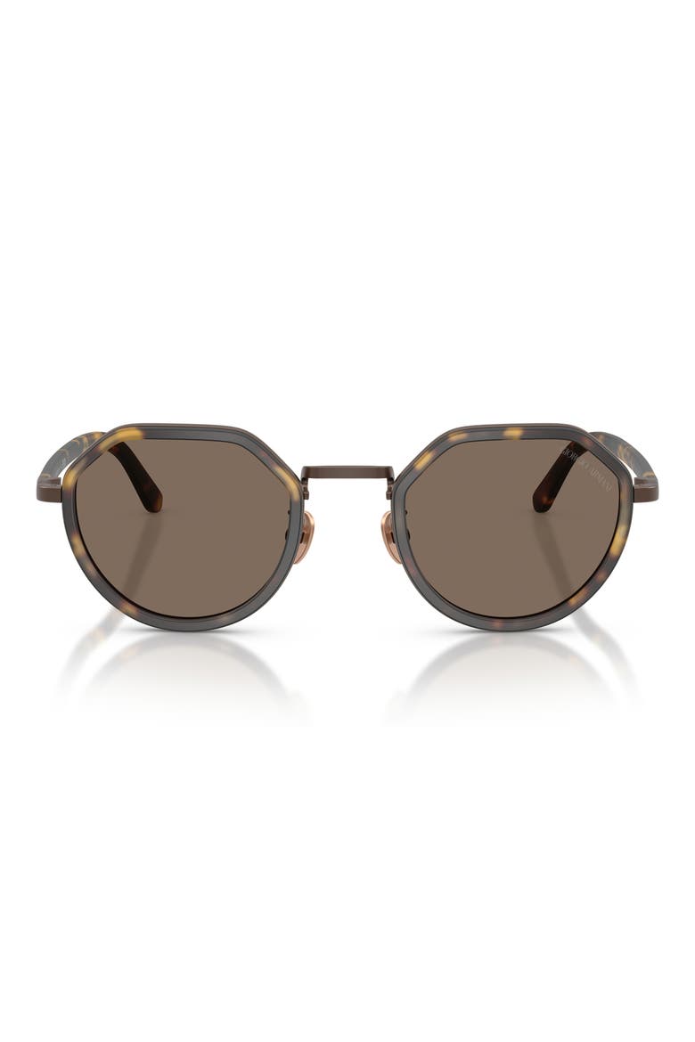 48mm Round Sunglasses, Main, color, MATTE YELLOW HAVANA / BROWN