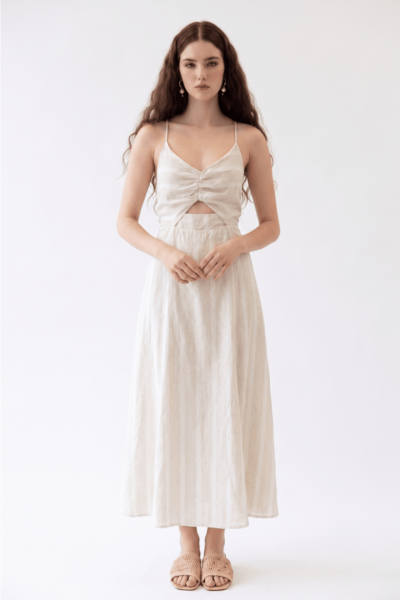 Filomena Dress, Main, color, Stripe Beige