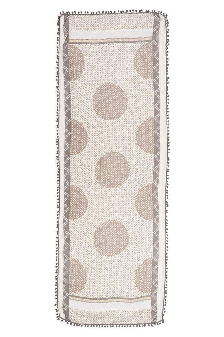 Mini Mosaic Print Oblong Scarf, Alternate, color, TAN COMBO