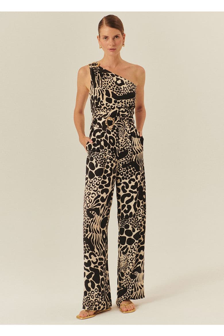 Katalina Jumpsuit With Belt, Main, color, black