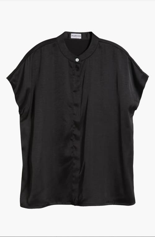 Marion Short Sleeve Satin Maternity Shell Top With Concealed Nursing Zip