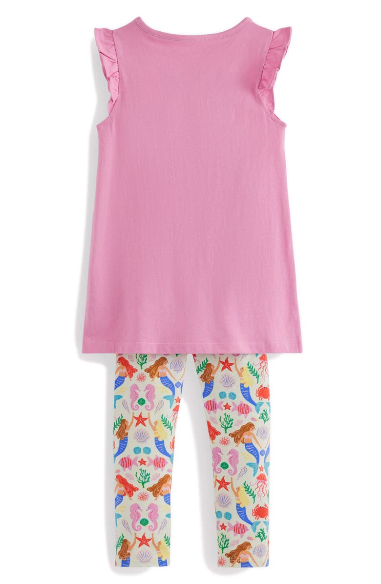 Mini Boden Kids' Mermaid Embroidered Tunic & Leggings Set, Alternate, color, 