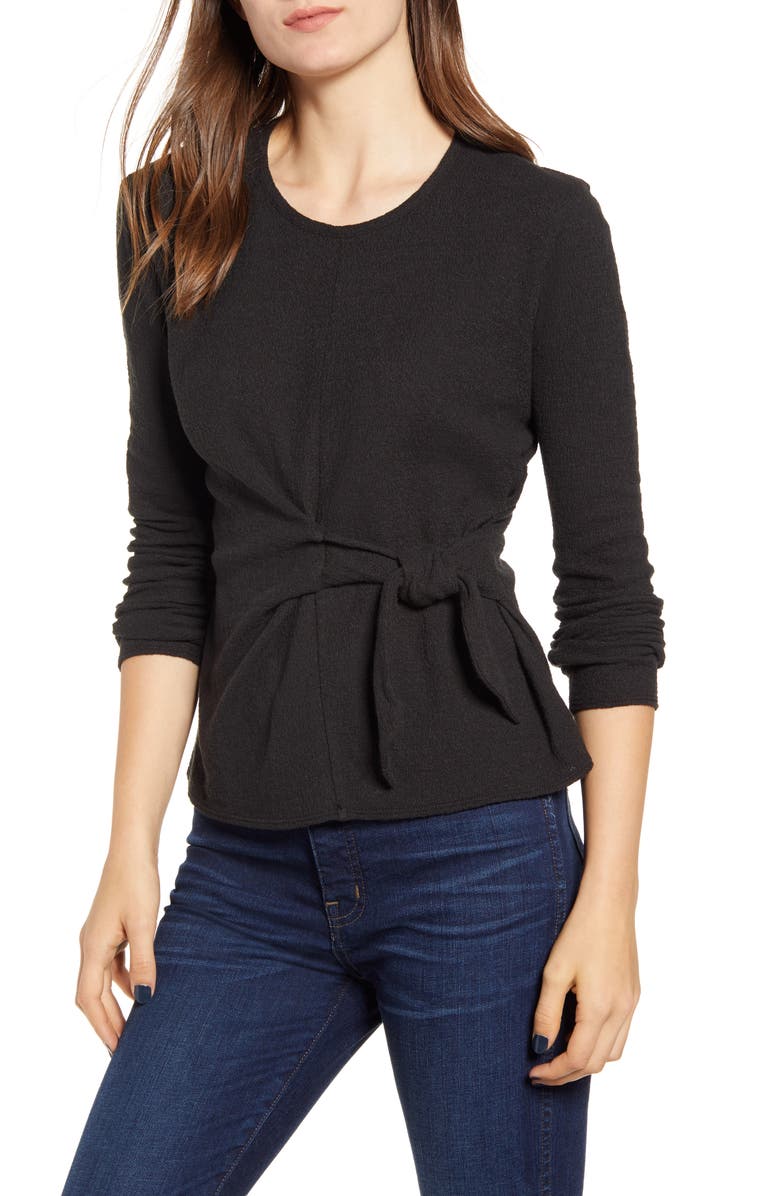 Madewell Texture & Thread Side Tie Tee, Main, color, 