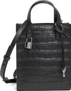 Marc Jacobs Micro Tote Croc Embossed Leather Crossbody Bag