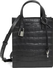 Marc Jacobs Micro Tote Croc Embossed Leather Crossbody Bag