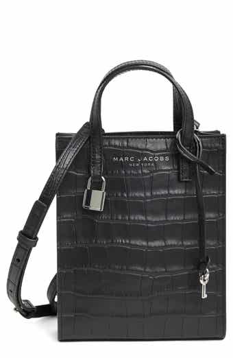 Micro Tote Croc Embossed Leather Crossbody Bag