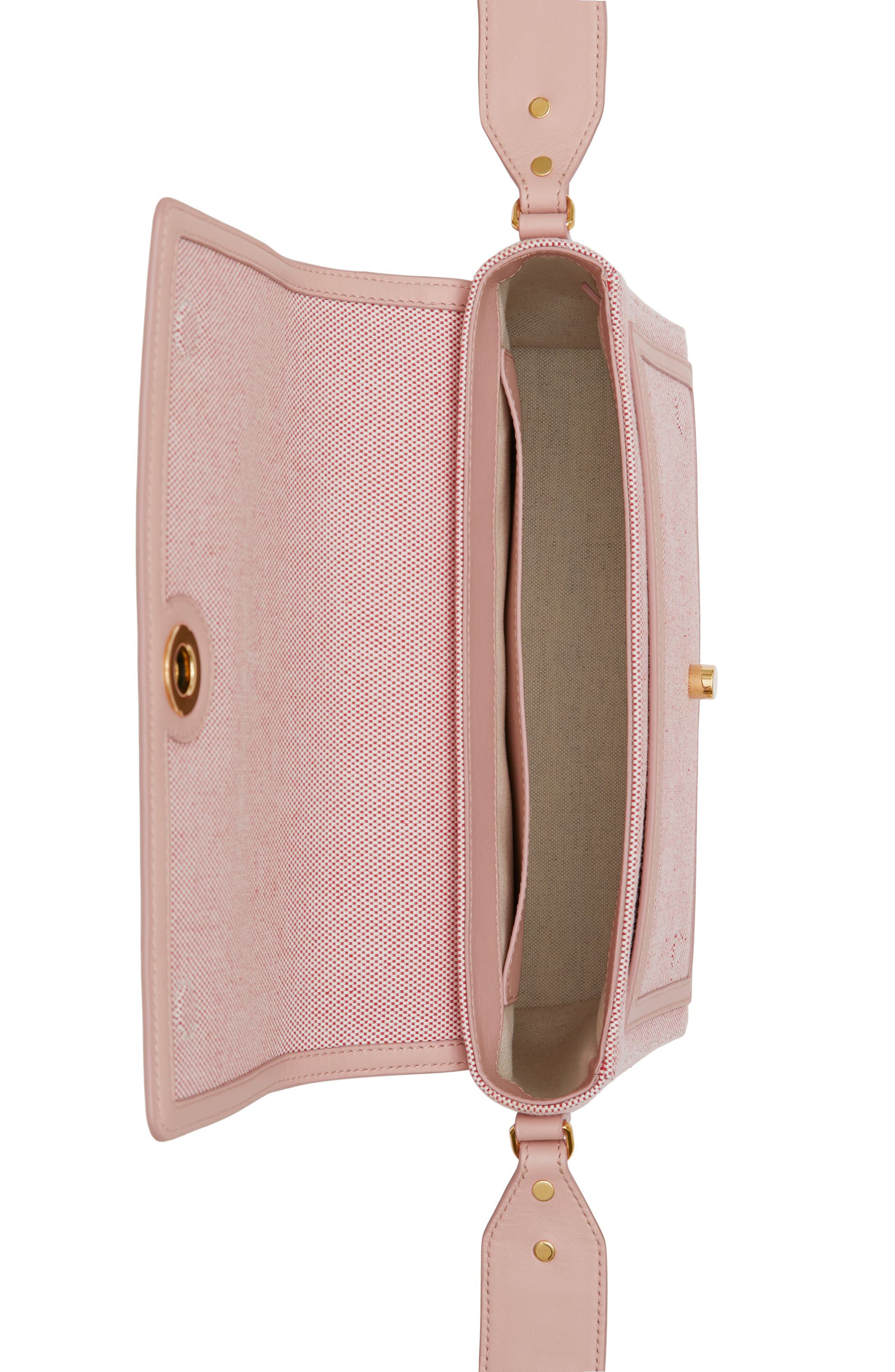 Burberry Medium Note Horseferry Print Canvas & Leather Crossbody Bag, Alternate, color, 