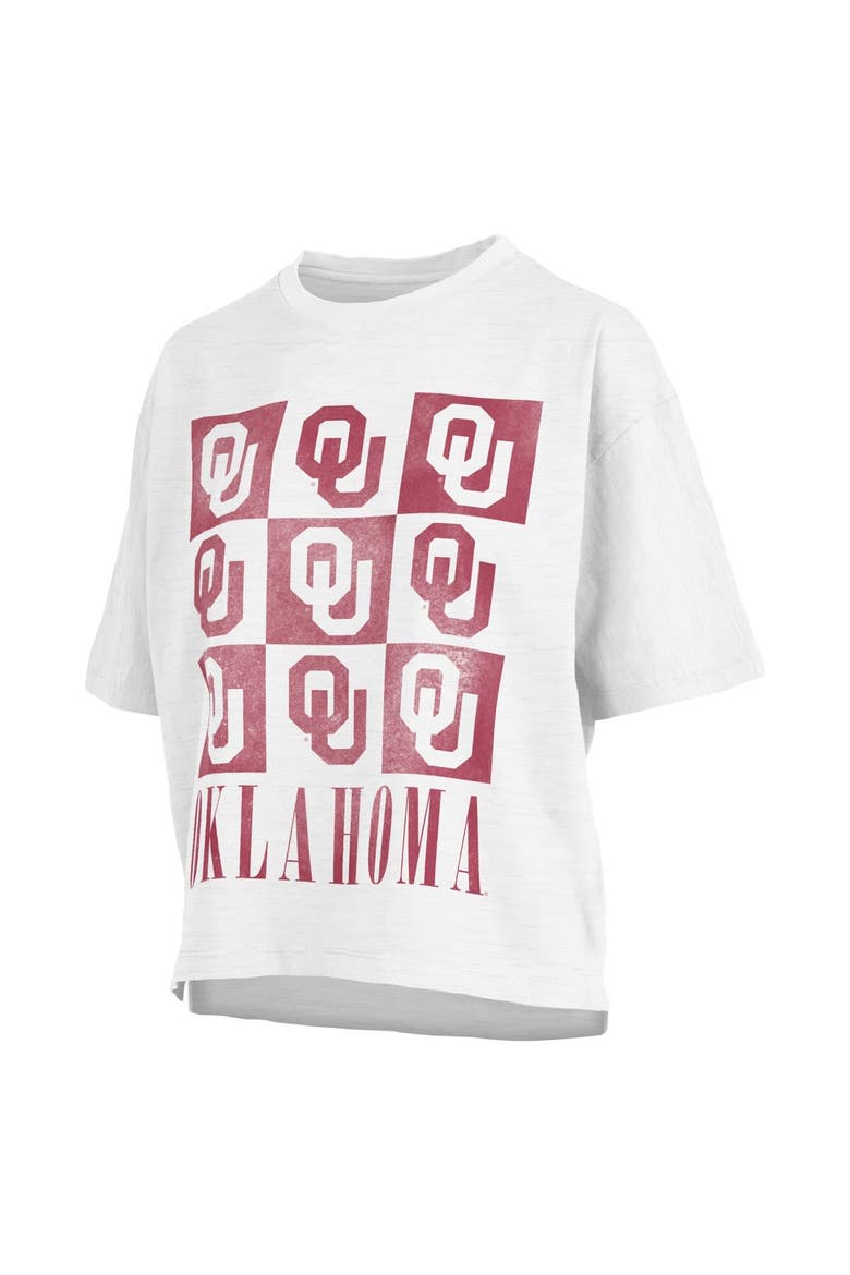Women's Pressbox White Oklahoma Sooners Motley Crew Andy Waist Length Oversized T-Shirt, Main, color, White