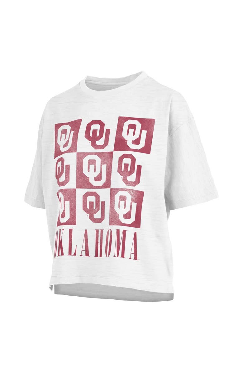PRESSBOX Women's Pressbox White Oklahoma Sooners Motley Crew Andy Waist Length Oversized T-Shirt, Main, color, 