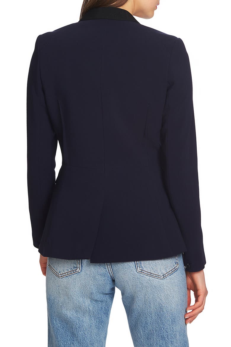 One-Button Stretch Crepe Blazer, Alternate, color, BLUE NIGHT