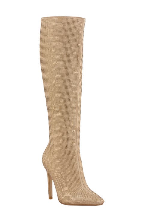 Diamond Rhinestone Pointed Toe Boot (Women)