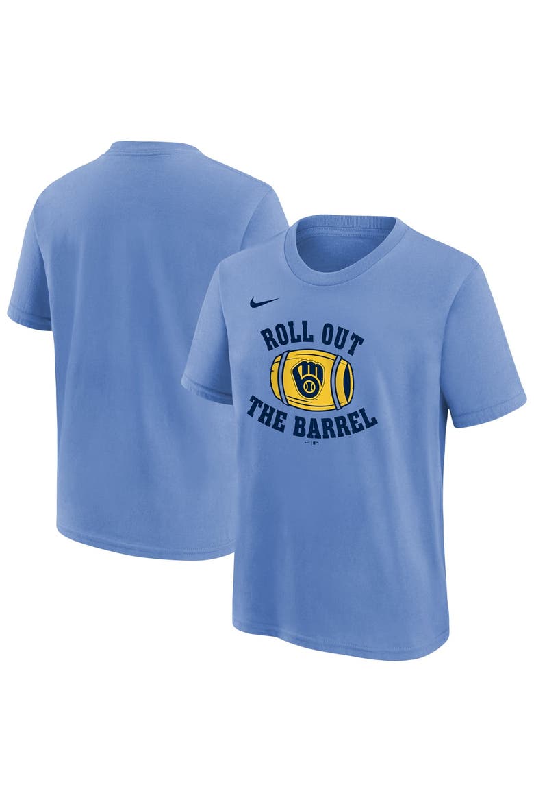 Youth Nike  Light Blue Milwaukee Brewers Hometown Collection T-Shirt, Main, color, Light Blue
