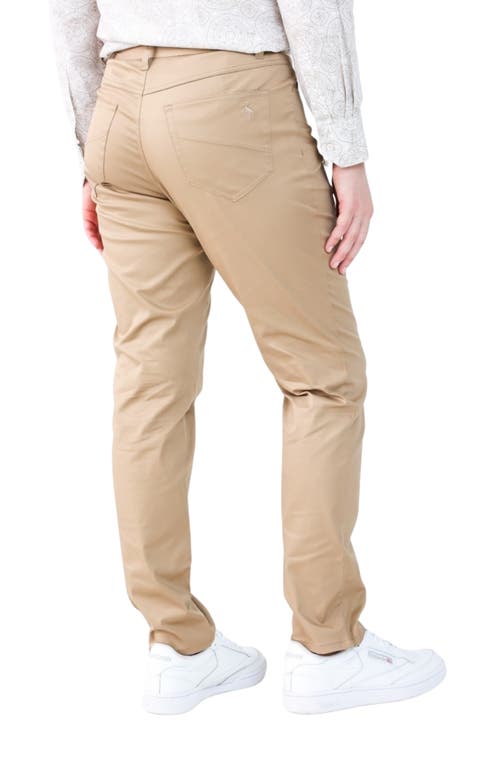Tailorbyrd Stretch Cotton Chino Pants In Brown