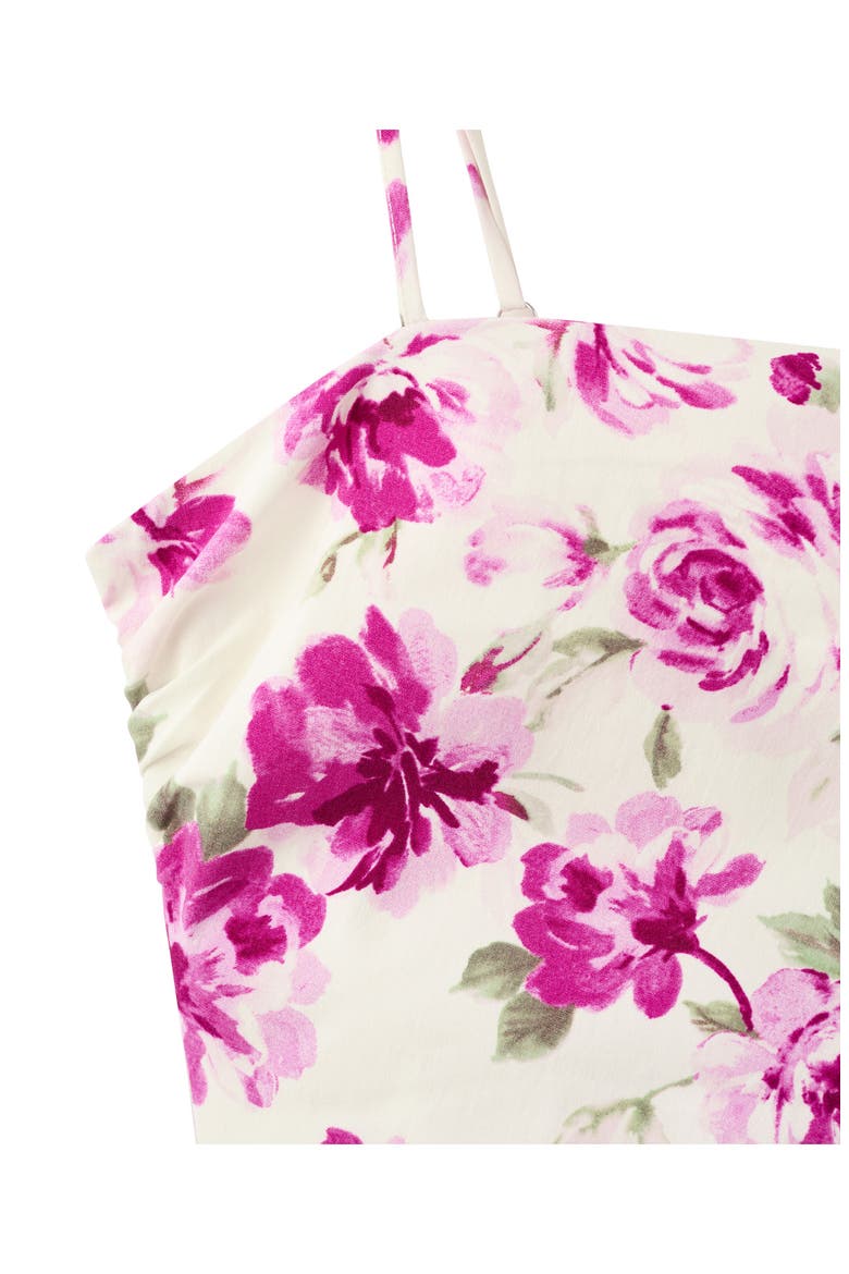Ruched Floral Dress, Alternate, color, ECRU