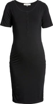 Angel Maternity Snap Front Body-Con Maternity Dress