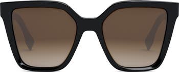 The Fendi Lettering 55mm Geometric Sunglasses