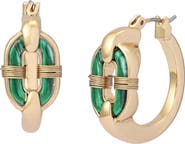 Robert Lee Morris Reconstituted Malachite Huggie Earrings